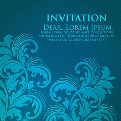 Wedding invitation and announcement card with floral background artwork. Elegant ornate floral background. Floral background and elegant flower elements. Design template.