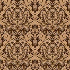 Vector damask seamless pattern background. Classical luxury old fashioned damask ornament, royal victorian seamless texture for wallpapers, textile, wrapping. Exquisite floral baroque template.