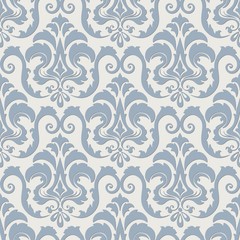 Vector damask seamless pattern background. Classical luxury old fashioned damask ornament, royal victorian seamless texture for wallpapers, textile, wrapping. Exquisite floral baroque template.