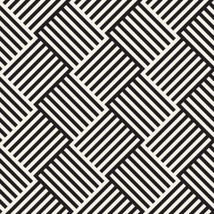 Stylish Lines Maze Lattice. Ethnic Monochrome Texture. Abstract Geometric Background. Vector Seamless Black and White Pattern.
