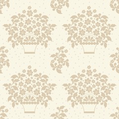 Vector flower seamless pattern background. Elegant texture for backgrounds. Classical luxury old fashioned floral ornament, seamless texture for wallpapers, textile, wrapping.