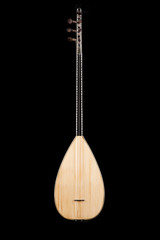 Saz baglama Turkish Music Instrument Isolated on a Black Background