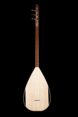 Saz baglama Turkish Music Instrument Isolated on a Black Background