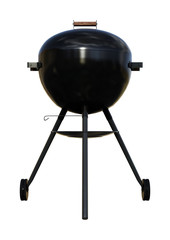 3D Rendering Kettle Barbecue Grill on White