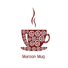 Maroon mug vector