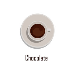 Cup of Chocolate in the view from top. vector