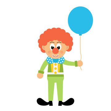 cartoon clown with balloon