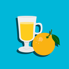 orange juice and orange fruit