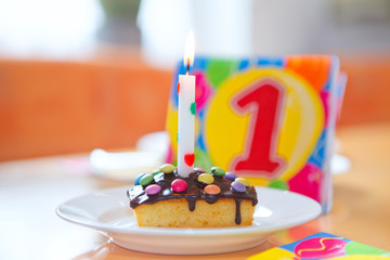 birthday cake with a candle