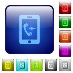Incoming mobile call color square buttons