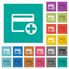 Add new credit card square flat multi colored icons