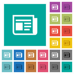 News square flat multi colored icons