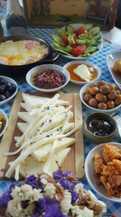 Breakfast - traditional Turkish breakfast table