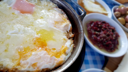 Breakfast - traditional Turkish breakfast table