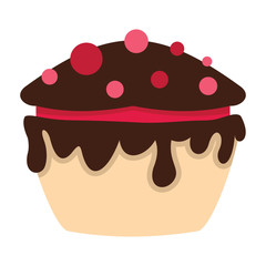 Cartoon tasty cake isolated on white background
