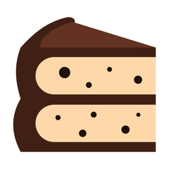 Cartoon tasty cake isolated on white background