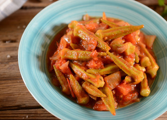 Okra dish with tomatoes
