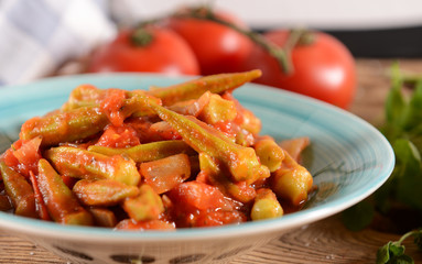 Okra dish with tomatoes