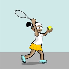 Girl playing tennis