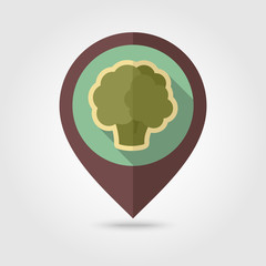 Cauliflower flat pin map icon. Vegetable vector