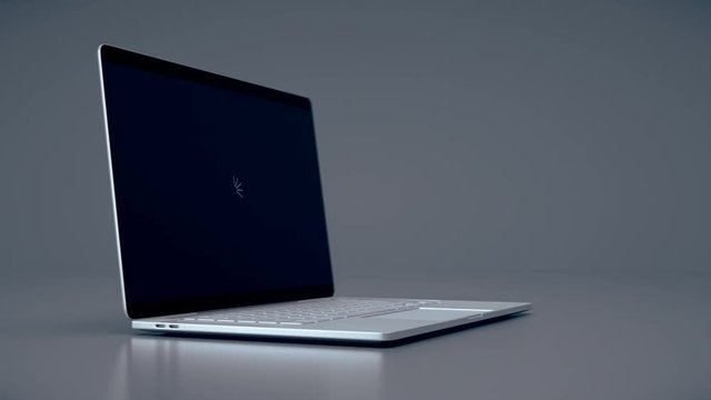 Modern laptop animation. Highly detailed aluminum laptop animation. 
The display with Alpha matte is perfect for tracking and adding your own presentation
High-quality 4K 3D rendering