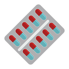 Medicine flat drug isolated on white background