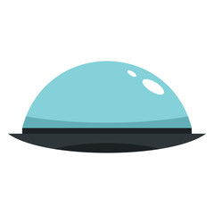Flat cartoon spaceship ufo object isolated on white background