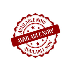 Available now red stamp illustration
