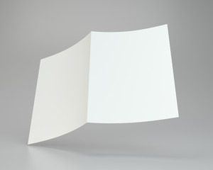 Folded white paper page sheet texture. 3d rendering.