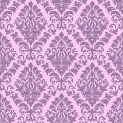 Vector damask seamless pattern background. Classical luxury old fashioned damask ornament, royal victorian seamless texture for wallpapers, textile, wrapping. Exquisite floral baroque template.