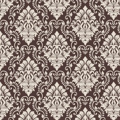 Vector damask seamless pattern background. Classical luxury old fashioned damask ornament, royal victorian seamless texture for wallpapers, textile, wrapping. Exquisite floral baroque template.