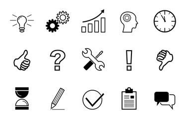 Fototapeta Business - Icons zum Thema Kreativität (in Schwarz) obraz