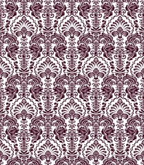 Vector damask seamless pattern background. Classical luxury old fashioned damask ornament, royal victorian seamless texture for wallpapers, textile, wrapping. Exquisite floral baroque template.