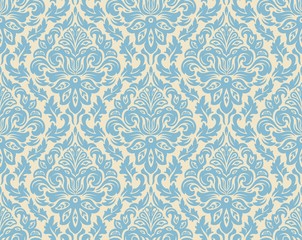 Vector damask seamless pattern background. Classical luxury old fashioned damask ornament, royal victorian seamless texture for wallpapers, textile, wrapping. Exquisite floral baroque template.