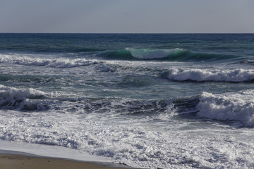 Sea storm shot on sunny day