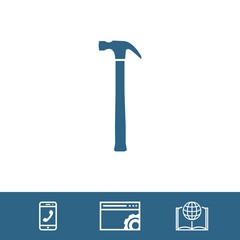 hammer icon stock vector illustration flat design