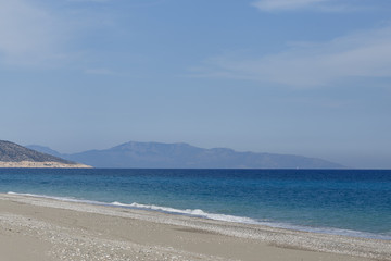 Fototapeta na wymiar Mediterranean sea coast and mountains