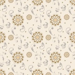 Vector flower seamless pattern background. Elegant texture for backgrounds. Classical luxury old fashioned floral ornament, seamless texture for wallpapers, textile, wrapping.