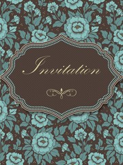 Wedding invitation and announcement card with floral background artwork. Elegant ornate floral background. Floral background and elegant flower elements. Design template.