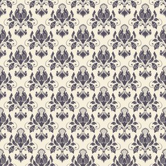 Vector damask seamless pattern background. Classical luxury old fashioned damask ornament, royal victorian seamless texture for wallpapers, textile, wrapping. Exquisite floral baroque template.
