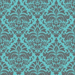 Vector damask seamless pattern background. Classical luxury old fashioned damask ornament, royal victorian seamless texture for wallpapers, textile, wrapping. Exquisite floral baroque template.