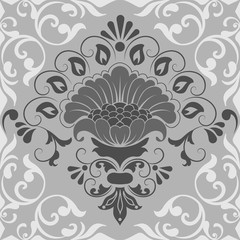 Vector damask seamless pattern element. Classical luxury old fashioned damask ornament, royal victorian seamless texture for wallpapers, textile, wrapping. Exquisite floral baroque template.