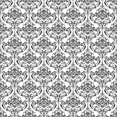 Vector damask seamless pattern background. Classical luxury old fashioned damask ornament, royal victorian seamless texture for wallpapers, textile, wrapping. Exquisite floral baroque template.