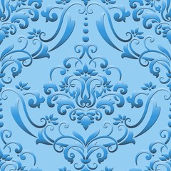 Vector damask seamless pattern element. Classical luxury old fashioned damask ornament, royal victorian seamless texture for wallpapers, textile, wrapping. Exquisite floral baroque template.
