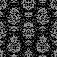 Vector damask seamless pattern background. Classical luxury old fashioned damask ornament, royal victorian seamless texture for wallpapers, textile, wrapping. Exquisite floral baroque template.