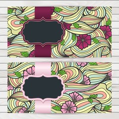 Wedding invitation and announcement card with floral background artwork. Elegant ornate floral background. Floral background and elegant flower elements. Design template.