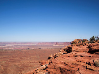 Wide view from plateau at Canyonlands National Park near Moab, Utah, United States