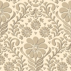 Vector damask seamless pattern element. Classical luxury old fashioned damask ornament, royal victorian seamless texture for wallpapers, textile, wrapping. Exquisite floral baroque template.