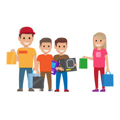 Family Shopping illustration. Shopping Collection