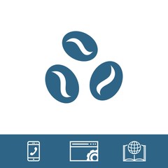  Coffee beans icon  stock vector illustration flat design